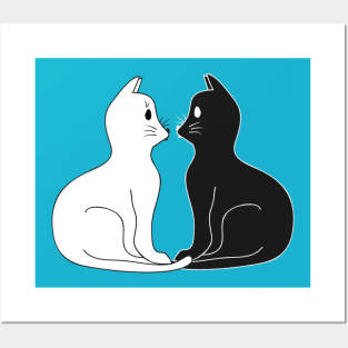 Yin yang cats Posters and Art